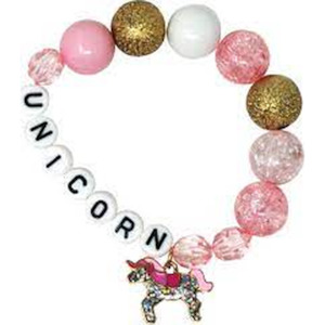 Pink Poppy Unicorn Letters & Charm Bracelet