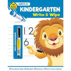 Educational: School Zone Kindergarden Fun Write & Wipe Activity Book