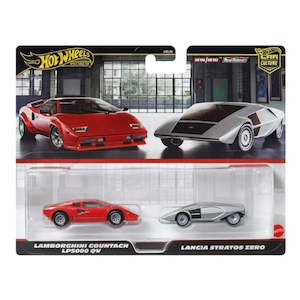 Hot Wheels Car Culture 2 Pack Lamborghini Countach LP5000 QV and Lancia Stratos Zero