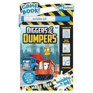 INKredibles Magic Ink Activity Book Diggers & Dumpers