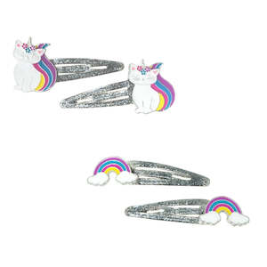 Pink Poppy: Pink Poppy Rainbow Caticorn Snap Clips Assorted Styles/Colours