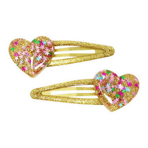 Pink Poppy: Pink Poppy Glitter Resin Heart Snapclips Assorted Colors/Styles