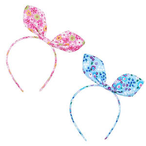 Pink Poppy: Pink Poppy Floral Fabric Bunny Ear Headband Assorted Colours/Styles