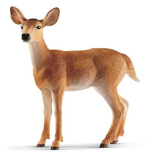 Animals: Schleich White Tailed Doe (Red Dot)