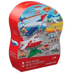 Crocodile Creek: Crocodile Creek Busy Airport Floor Puzzle 36Pc