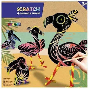 Avenir Scratch Art 4 Flamingos & Friends