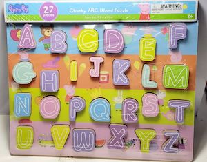 Peppa Pig Chunky ABC Wood Puzzle 27 Pieces