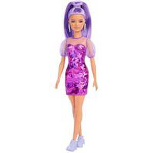 Shimmer: Barbie Fashionistas #178 Long Purple Hair With Shimmering Pink Dress