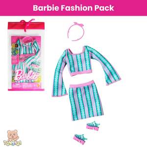 Dolls: Barbie Fashion Pack Bubblegum Pink & Mint Stripe Outfit