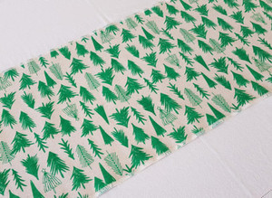 Products: Christmas Table Runner – Calico with Green Tree Print