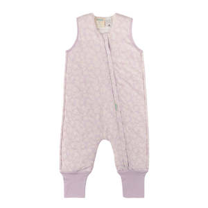 Toys Over 80: Woolbabe Duvet Merino/Organic Cotton Sleeping Suit - Mauve Manuka Size 1-4 years