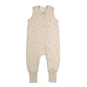Toys Over 80: Woolbabe 3-Seasons Merino/Organic Cotton Sleeping Suit - Dune Sunburst 1-4 years