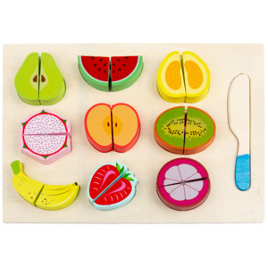 Artist Advanced Puzzle: Educational Wooden Vegetables and Fruits Cutting Pretend Play Toys
