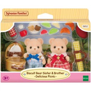 Sylvanian Families Biscuit Bear Sister & Brother - Delicious Picnic