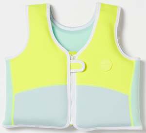 Pools Beach Water Toys: Sunnylife: Swim Vest 3-6 - Salty The Shark Aqua Neon Yellow