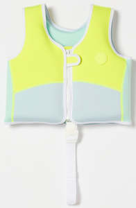 Pools Beach Water Toys: Sunnylife: Swim Vest 2-3 - Salty The Shark Aqua Neon Yellow