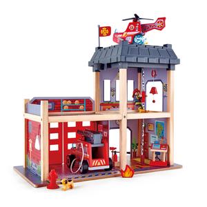 Wooden Toys: Hape: Fire Station Wooden Playset