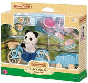 Dolls Playsets: Sylvanian Families: Cycle & Skate Set - Panda Girl
