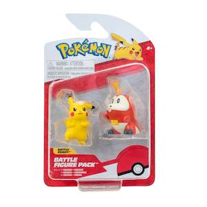 Figures and Playsets-Action Battling: Pokemon Battle Figure Pack - Fuecoco & Pikachu