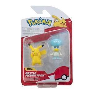 Figures and Playsets-Action Battling: Pokemon Battle Figure Pack - Quaxly & Pikachu