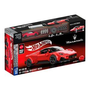 Mattel Brick Shop Hot Wheels Speed Maserati MC20 Building Set