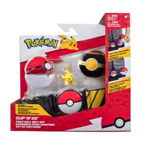 Pokemon Clip N Go Poke Ball Belt Set - Poke Ball & Luxury Ball With Angry Pikachu