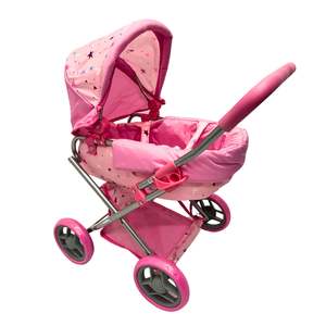 Playworld: Playworld Doll Pram Medium Pink