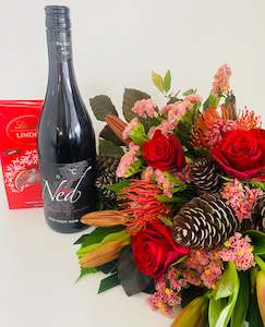 Gifts: Santa's Little Helper - Pinot Noir Gift Pack & flowers