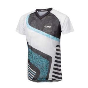 Clothing: Full Mesh O-Top - Black/Blue Lines