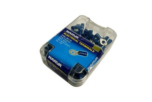 4mm Wire - Ring Terminal, Blue (100 pk)
