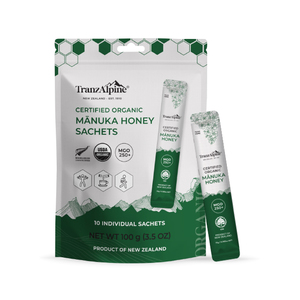 Products: Organic Mānuka Honey Sachets MGO250+ - TranzAlpineHoney
