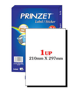 A4 Labels: Prinzet A4 Labels 1UP (100 sheets)