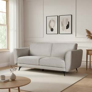 3 Seater Sofas: Rivel Chenille 3 Seater Sofa - Beige
