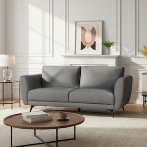 Rivel Chenille 3 Seater Sofa - Ash Grey