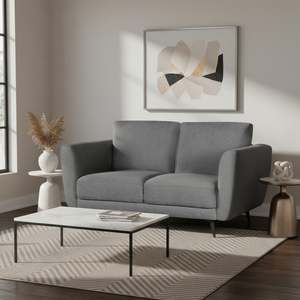 2 Seater Sofas: Rivel Chenille 2 Seater Sofa - Ash Grey