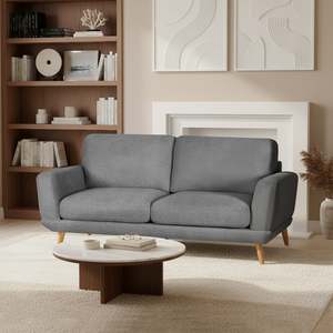 3 Seater Sofas: Tova Chenille 3 Seater Sofa - Ash Grey