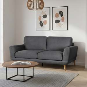 Tova Chenille 3 Seater Sofa - Dark Grey