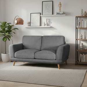 Tova Chenille 2 Seater Sofa - Ash Grey