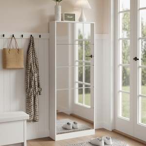 Hallway: Melo 5 Drawer Shoe Cabinet Storage Rack - White