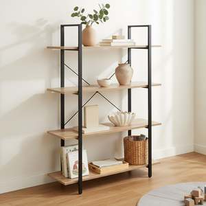 Bookcases & Shelving: Forge 4-Tier Bookshelf - Natural