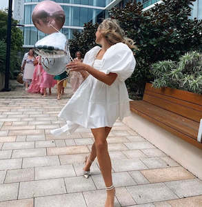 Hens Party: AJE - CASABIANCA PUFF SLEEVE MINI DRESS - 10