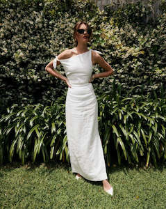 White: SIR - BETTINA OFF SHOULDER DRESS  - 10