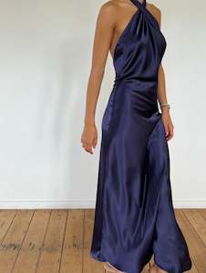 Blue: YLD - NAVY CROSSOVER MAXI DRESS - 10