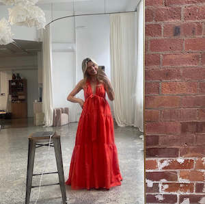 Red: CAITLIN CRISP - FOREVER AND ALWAYS DRESS - TANGO LINEN - 10