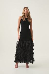 Ball Dresses: AJE - ELATIONS KNIT MAXI BLACK - S