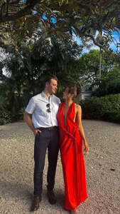 Race Wear: MISHA - HARLOW SATIN MAXI CHILLI RED - XS