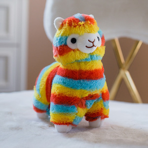 Products: Alpaca Plush Rainbow Red (Medium) - Treasure Trip