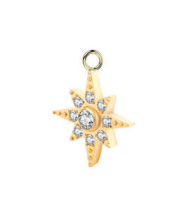 Chains/Charms: Titanium Gold Jewelled Star Dangle Charm for Hinged Ring - CHARM40A