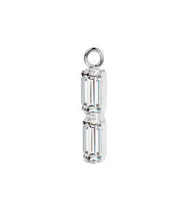 Chains/Charms: Titanium High Polish Jewelled Dangle Charm for Hinged Ring - CHARM41