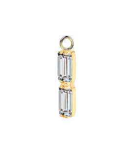 Titanium Gold Jewelled Dangle Charm for Hinged Ring - CHARM41A